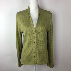 J.Jill button sweater green silk